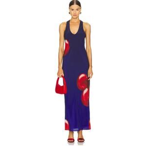 Muma World Luis Maxi Dress in Cherry Night Size S